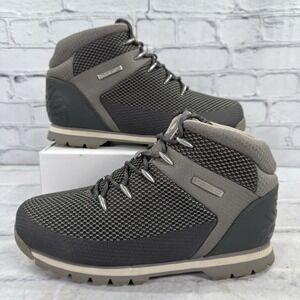 Timberland Men's Boys Euro Sprint Mid Hiker Size 7 Gray Mesh A1QCQ EUC Worn Once